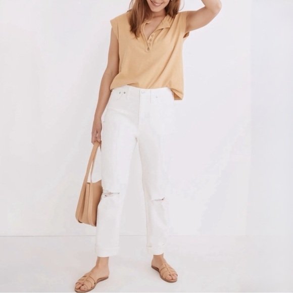 NWT MADEWELL The Slim Boy Jean Distressed White Size 23 - Picture 1 of 10